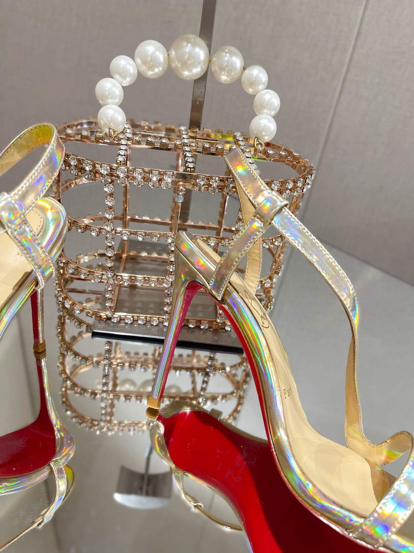 Christian Louboutin Sandal CL Pumps Shoes High 100mm 79683