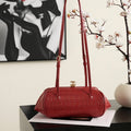 Chanel Clutch with Leather Strap   Crocodile Embossed Calfskin & Gold-Tone Metal AP5360 Wine Red