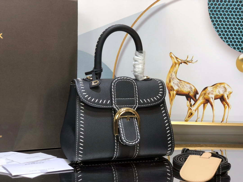 Delvaux AA0406 Brillant Mini Rodeo Surpique Calf Bag Black