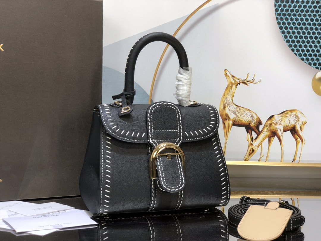 Delvaux AA0406 Brillant Mini Rodeo Surpique Calf Bag Black