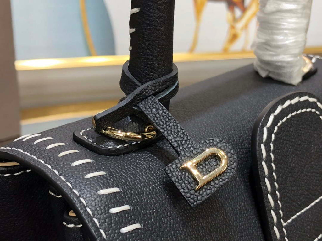 Delvaux AA0406 Brillant Mini Rodeo Surpique Calf Bag Black