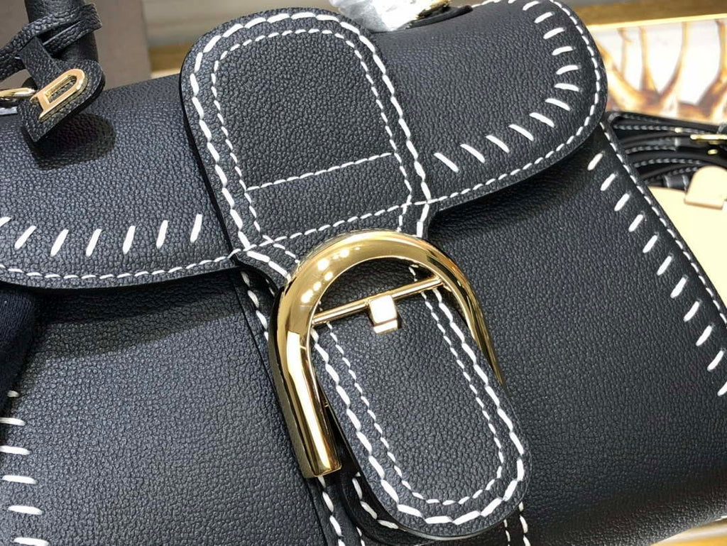Delvaux AA0406 Brillant Mini Rodeo Surpique Calf Bag Black