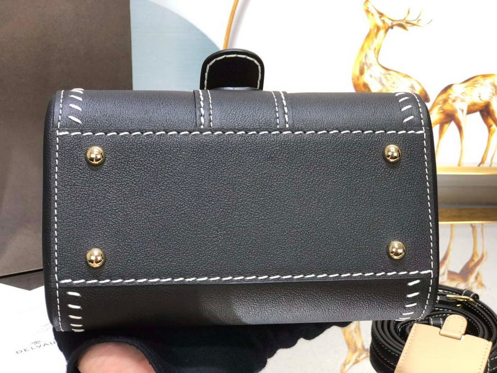Delvaux AA0406 Brillant Mini Rodeo Surpique Calf Bag Black