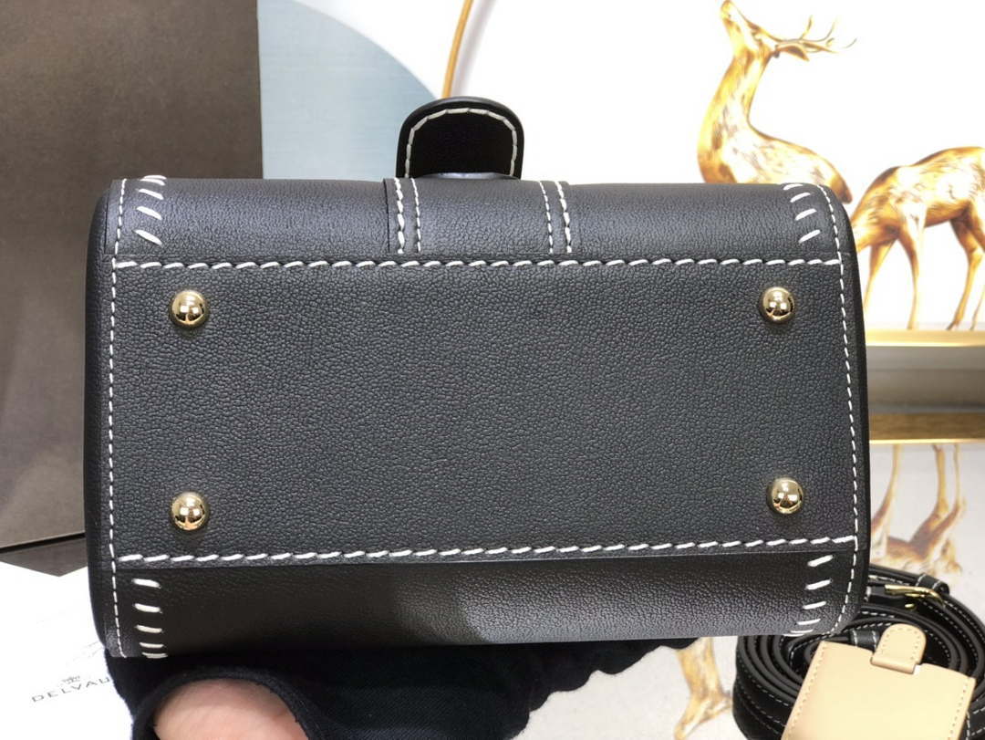 Delvaux AA0406 Brillant Mini Rodeo Surpique Calf Bag Black