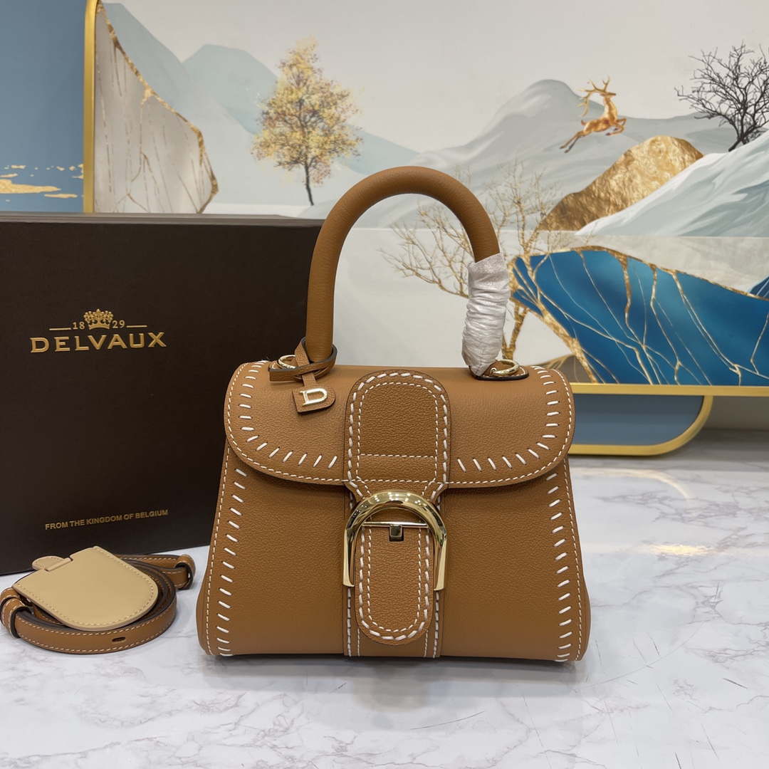 Delvaux AA0406 Brillant Mini Rodeo Surpique Calf Bag Caramel - Default Title - View 1