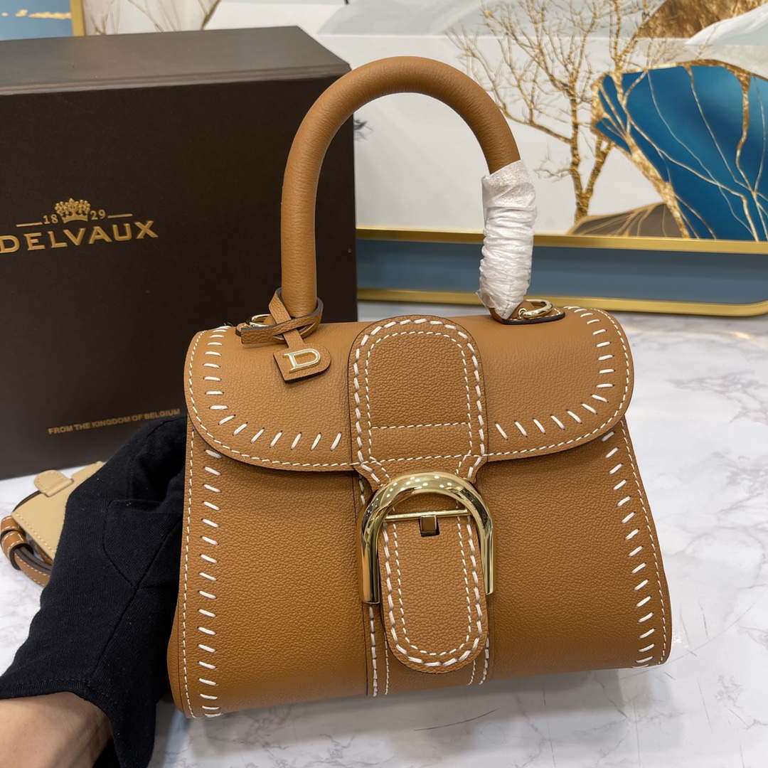 Delvaux AA0406 Brillant Mini Rodeo Surpique Calf Bag Caramel
