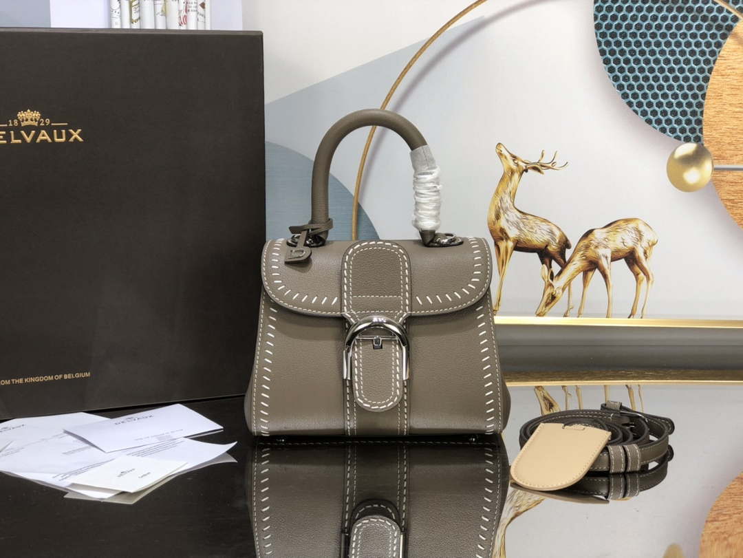 Delvaux AA0406 Brillant Mini Rodeo Surpique Calf Bag Dark Gray - Default Title - View 1