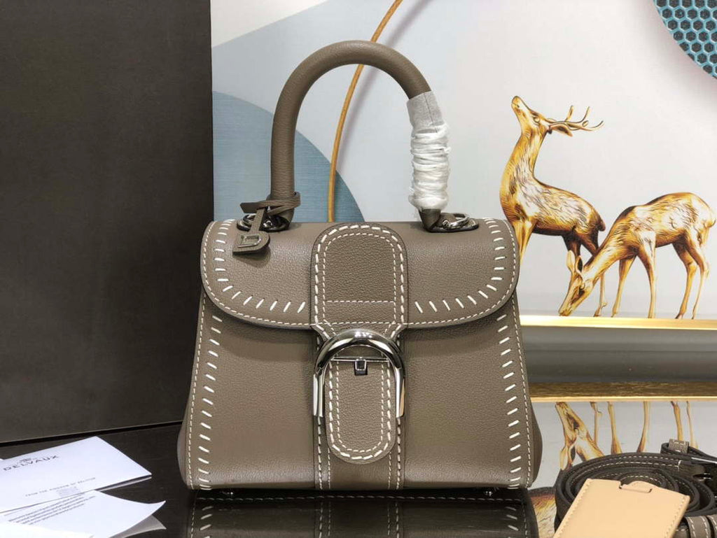 Delvaux AA0406 Brillant Mini Rodeo Surpique Calf Bag Dark Gray