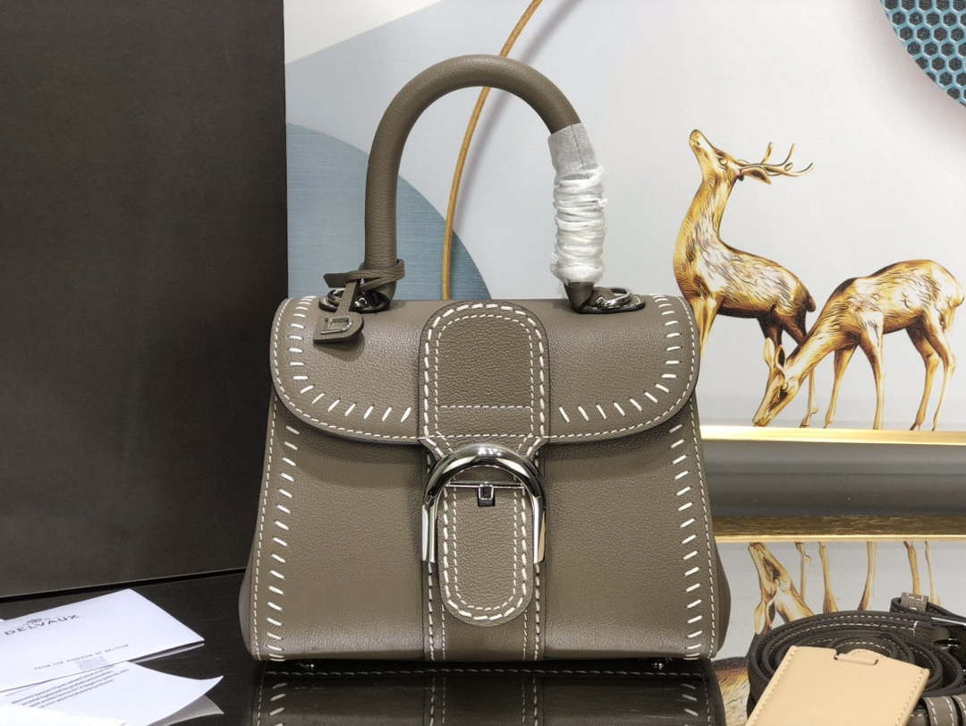 Delvaux AA0406 Brillant Mini Rodeo Surpique Calf Bag Dark Gray