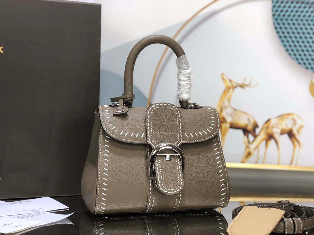 Delvaux AA0406 Brillant Mini Rodeo Surpique Calf Bag Dark Gray