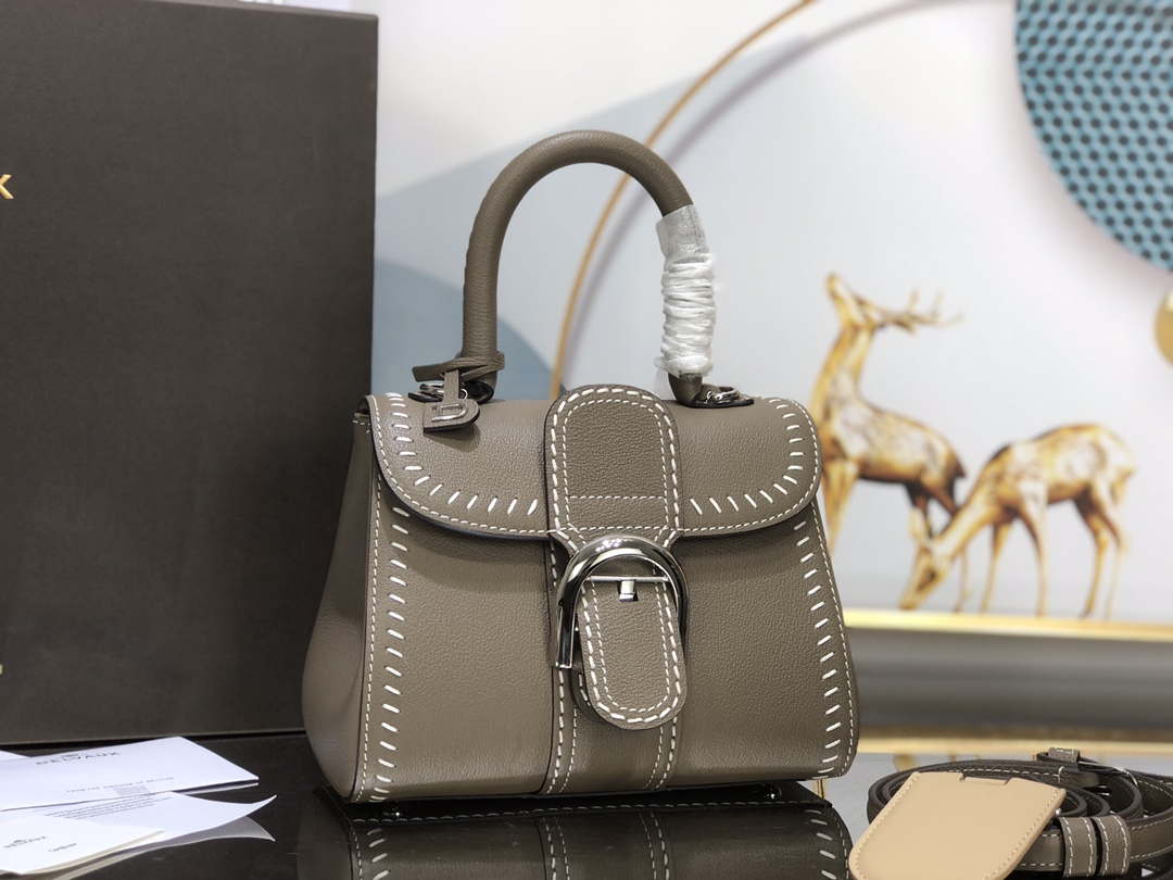 Delvaux AA0406 Brillant Mini Rodeo Surpique Calf Bag Dark Gray