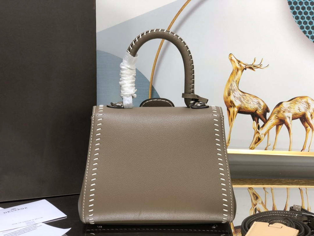 Delvaux AA0406 Brillant Mini Rodeo Surpique Calf Bag Dark Gray