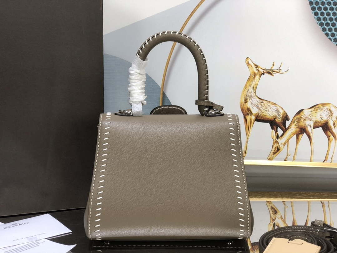 Delvaux AA0406 Brillant Mini Rodeo Surpique Calf Bag Dark Gray