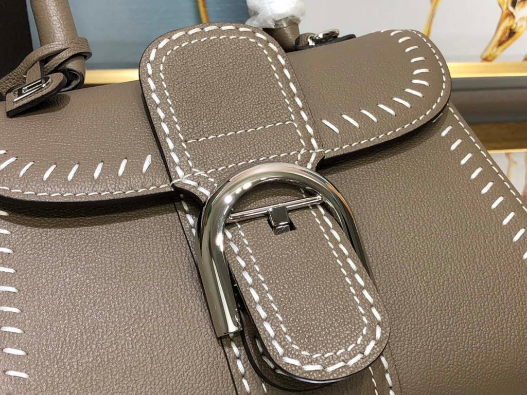 Delvaux AA0406 Brillant Mini Rodeo Surpique Calf Bag Dark Gray