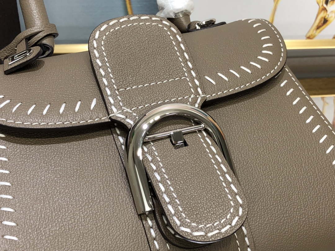 Delvaux AA0406 Brillant Mini Rodeo Surpique Calf Bag Dark Gray