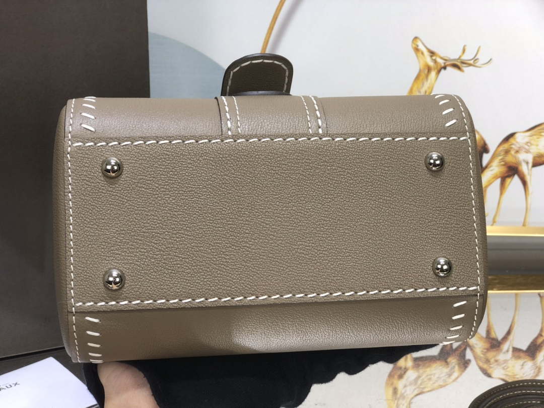 Delvaux AA0406 Brillant Mini Rodeo Surpique Calf Bag Dark Gray