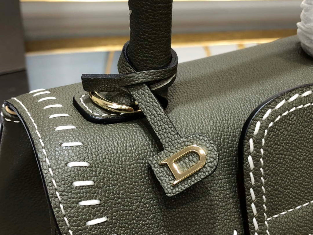 Delvaux AA0406 Brillant Mini Rodeo Surpique Calf Bag Dark Green
