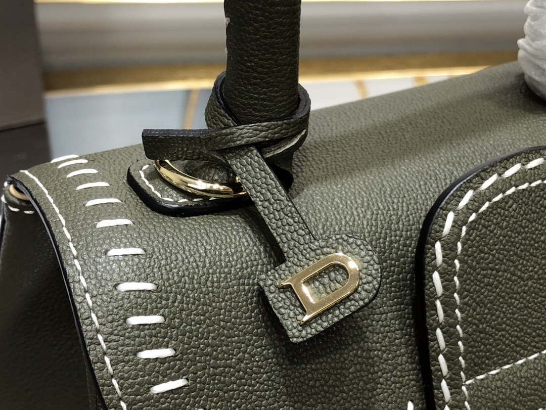 Delvaux AA0406 Brillant Mini Rodeo Surpique Calf Bag Dark Green