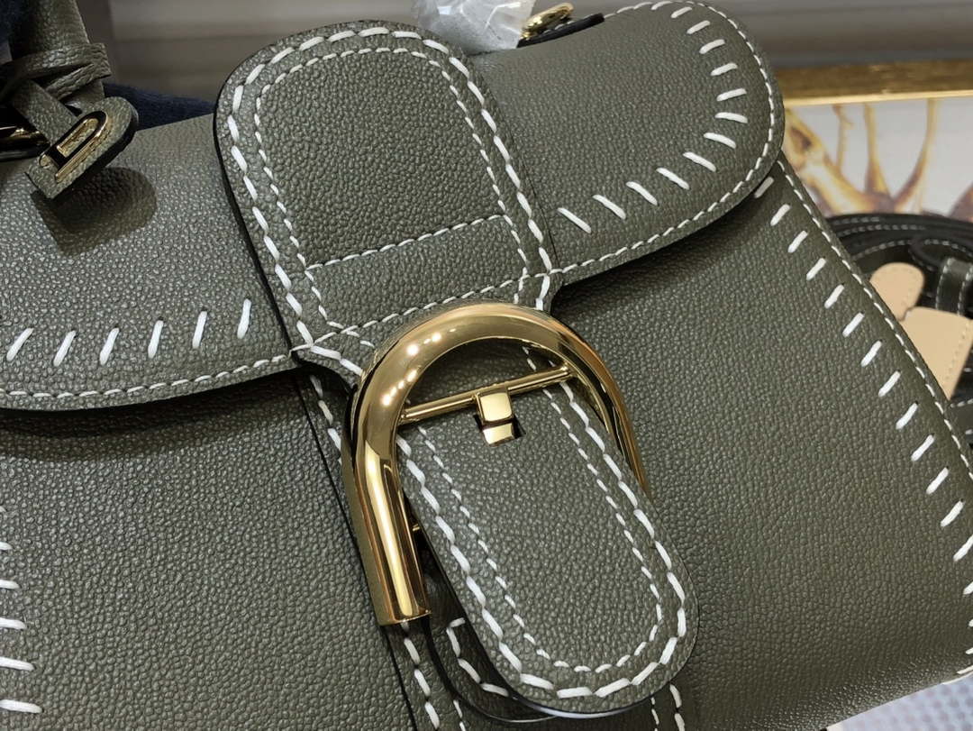 Delvaux AA0406 Brillant Mini Rodeo Surpique Calf Bag Dark Green