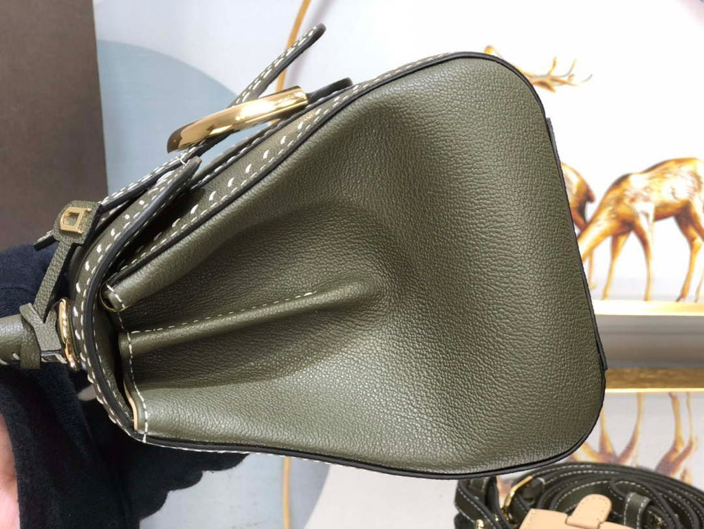 Delvaux AA0406 Brillant Mini Rodeo Surpique Calf Bag Dark Green
