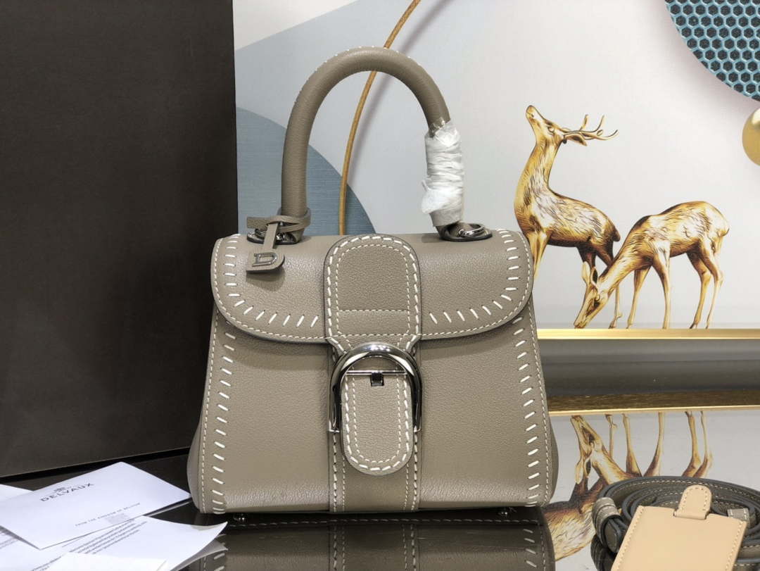 Delvaux AA0406 Brillant Mini Rodeo Surpique Calf Bag Gray