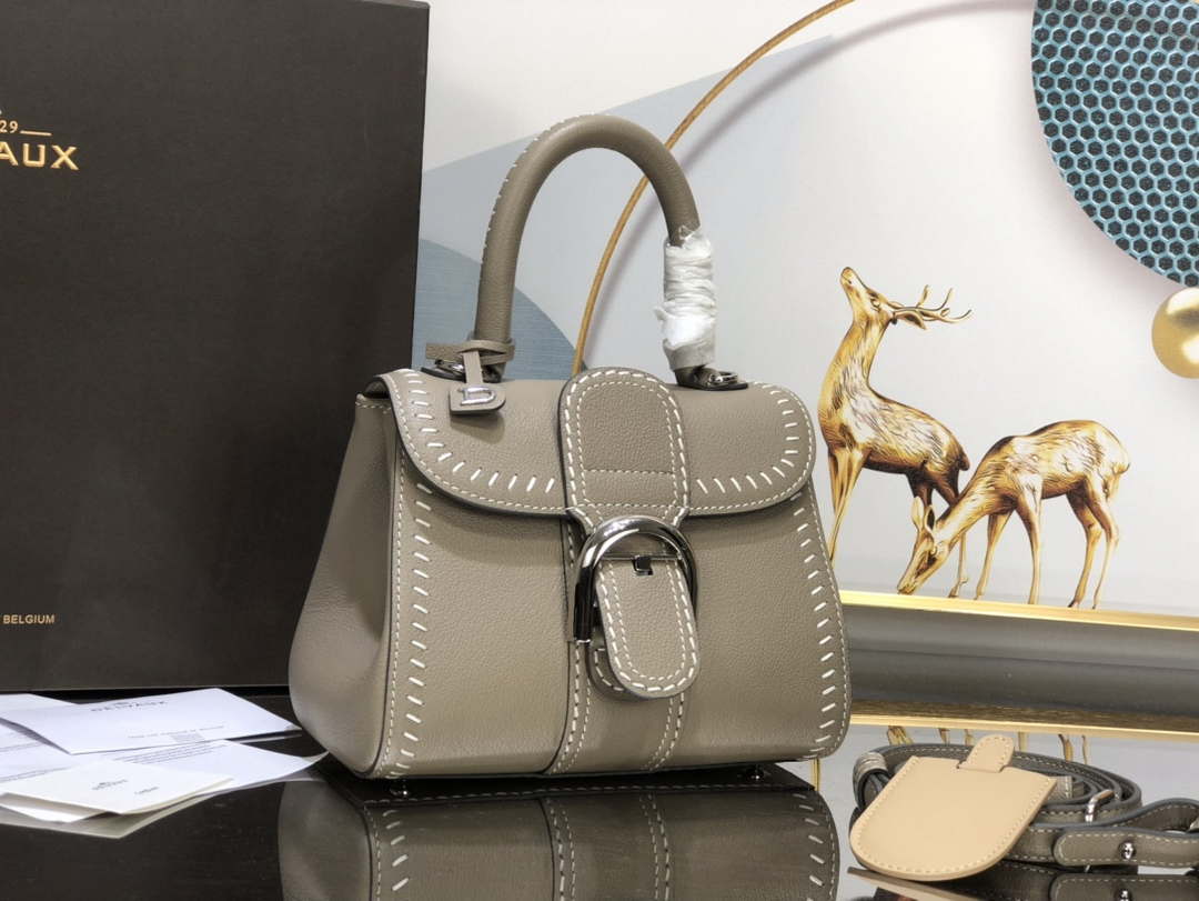 Delvaux AA0406 Brillant Mini Rodeo Surpique Calf Bag Gray