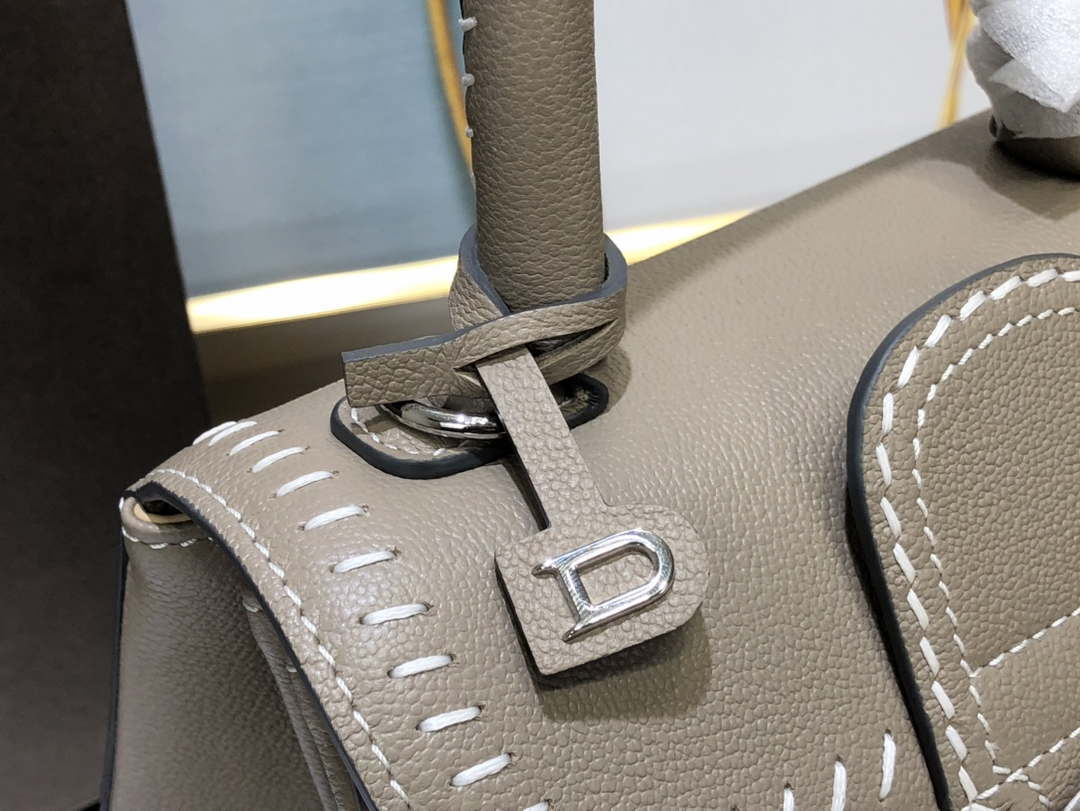 Delvaux AA0406 Brillant Mini Rodeo Surpique Calf Bag Gray