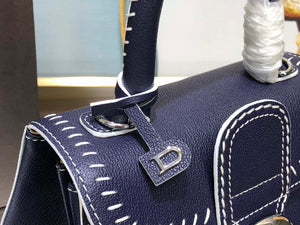 Delvaux AA0406 Brillant Mini Rodeo Surpique Calf Bag Navy Blue - Default Title - View 7