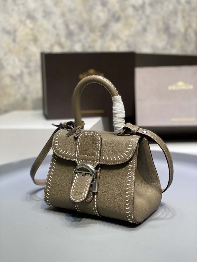Delvaux AA0406 Brillant Mini Rodeo Surpique Calf Bag olive green