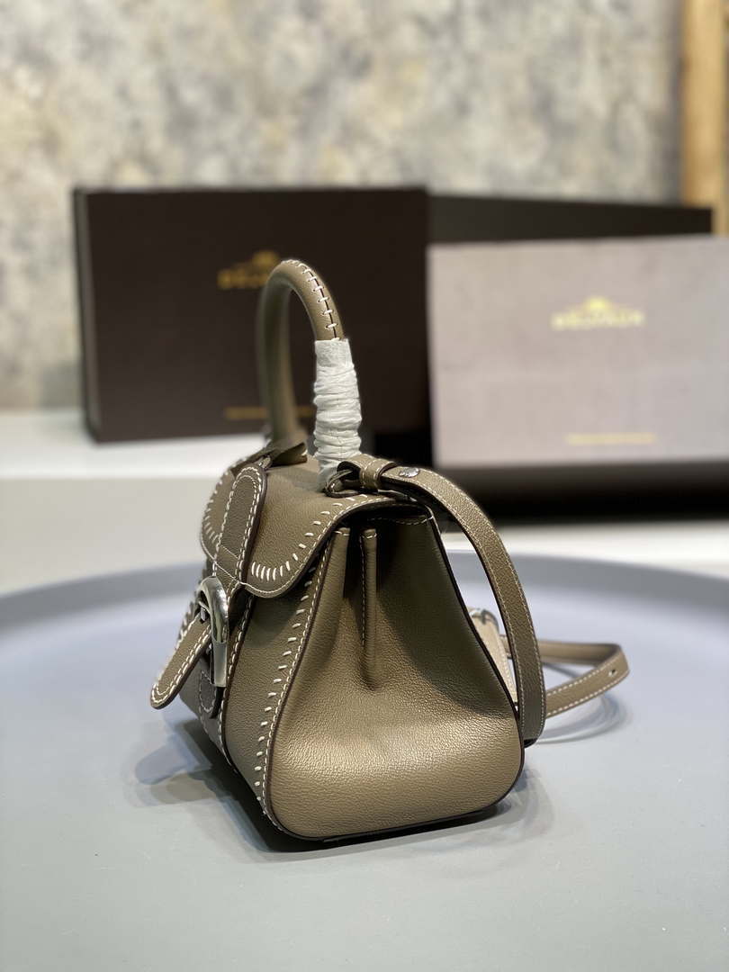 Delvaux AA0406 Brillant Mini Rodeo Surpique Calf Bag olive green