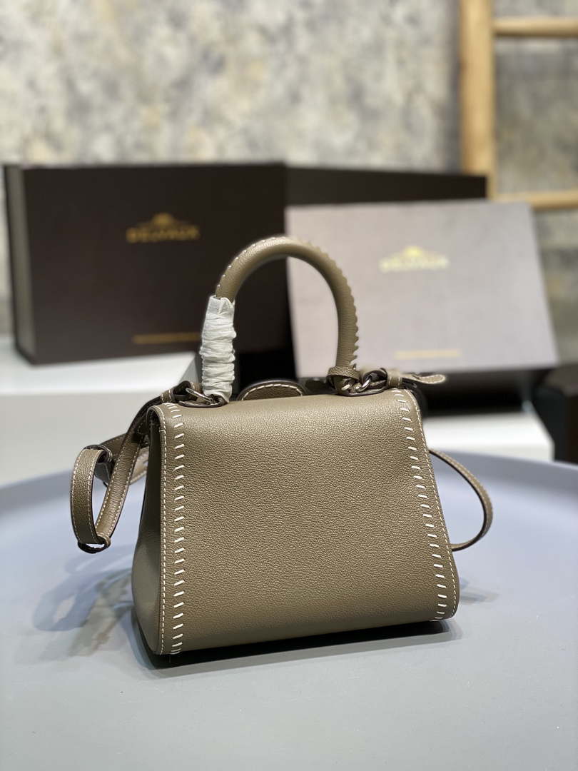 Delvaux AA0406 Brillant Mini Rodeo Surpique Calf Bag olive green