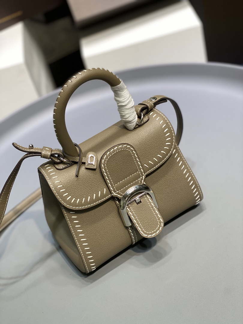 Delvaux AA0406 Brillant Mini Rodeo Surpique Calf Bag olive green