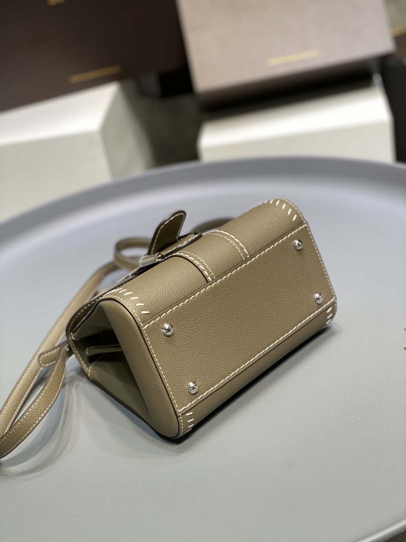 Delvaux AA0406 Brillant Mini Rodeo Surpique Calf Bag olive green