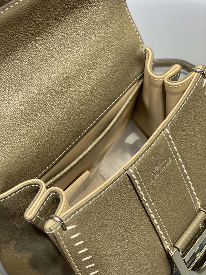 Delvaux AA0406 Brillant Mini Rodeo Surpique Calf Bag olive green