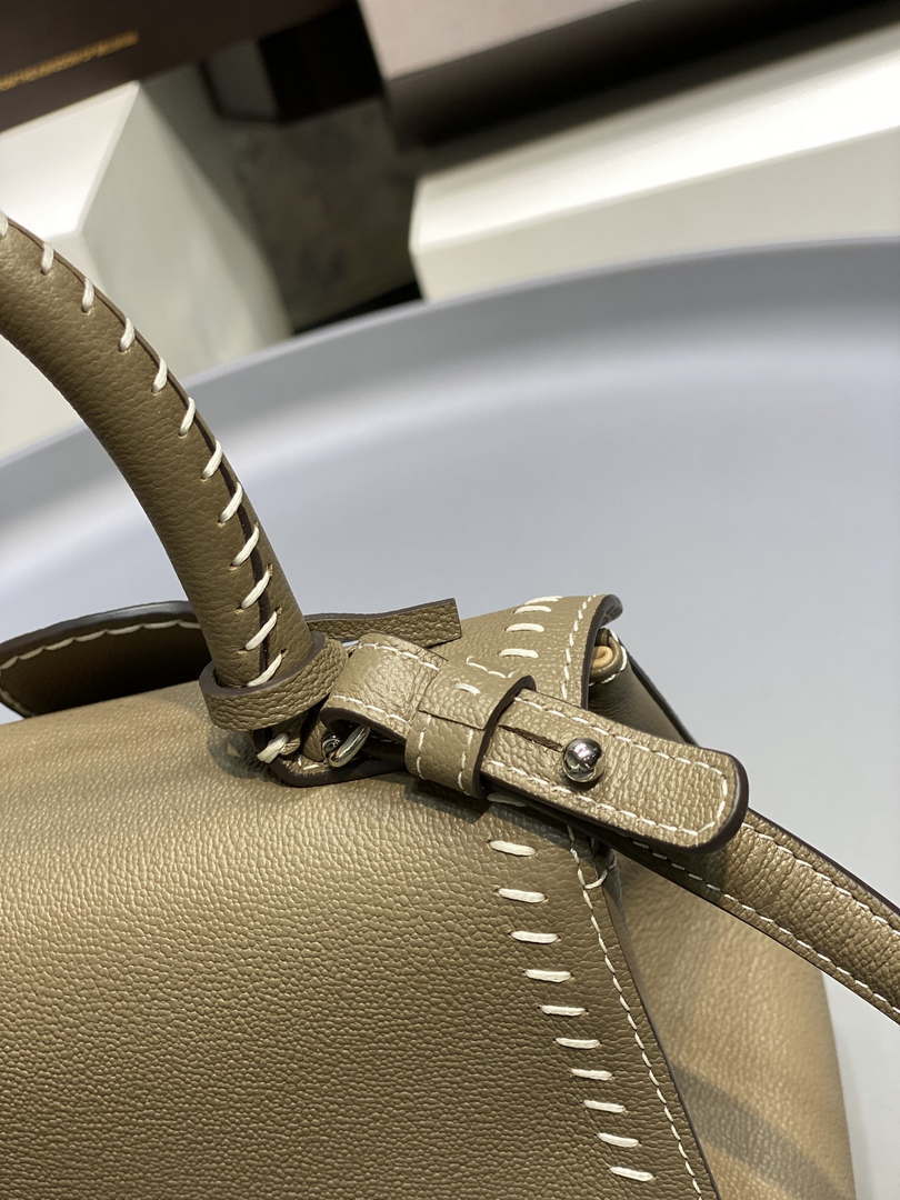 Delvaux AA0406 Brillant Mini Rodeo Surpique Calf Bag olive green