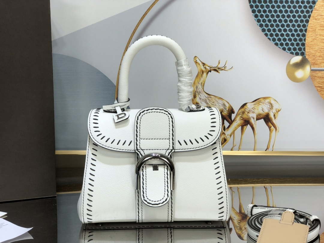 Delvaux AA0406 Brillant Mini Rodeo Surpique Calf Bag White