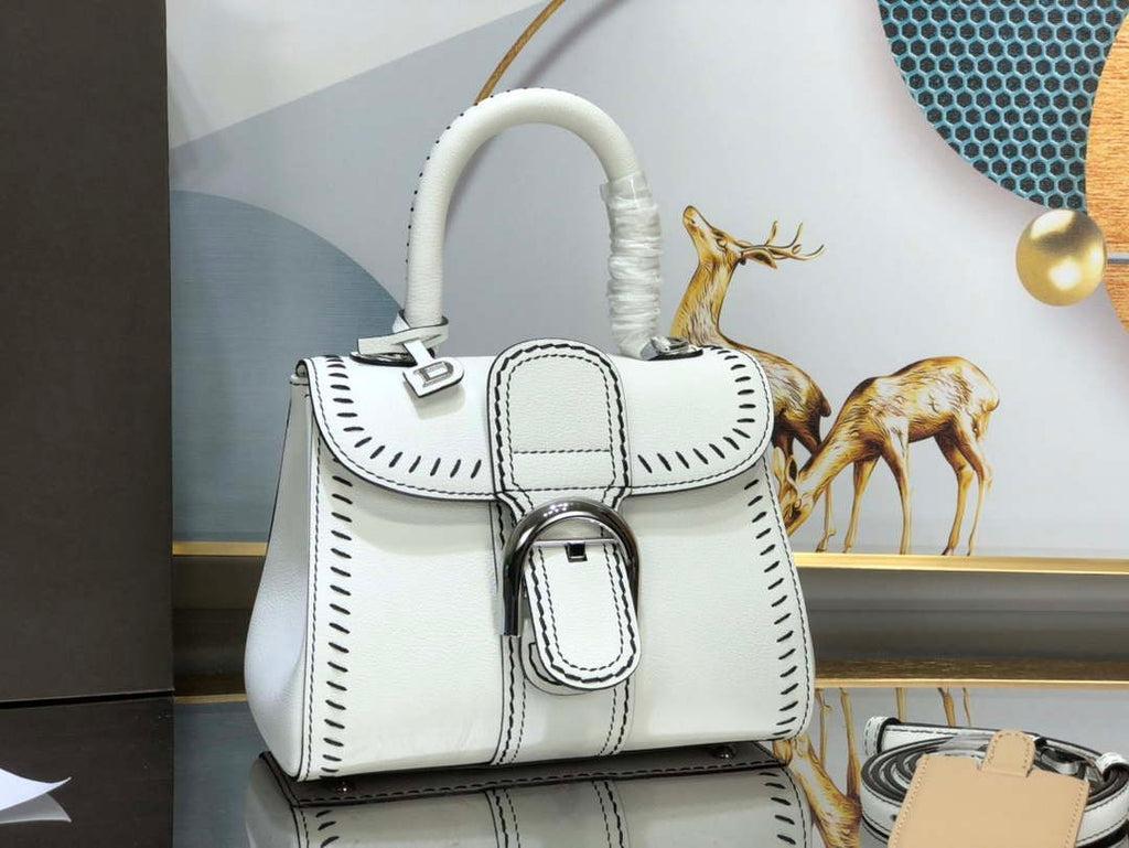 Delvaux AA0406 Brillant Mini Rodeo Surpique Calf Bag White