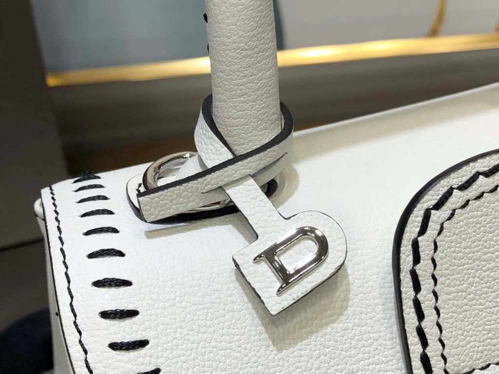 Delvaux AA0406 Brillant Mini Rodeo Surpique Calf Bag White