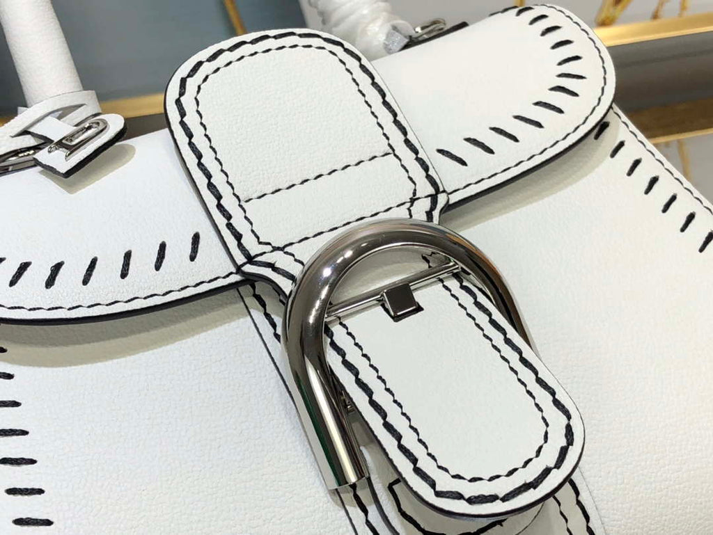 Delvaux AA0406 Brillant Mini Rodeo Surpique Calf Bag White