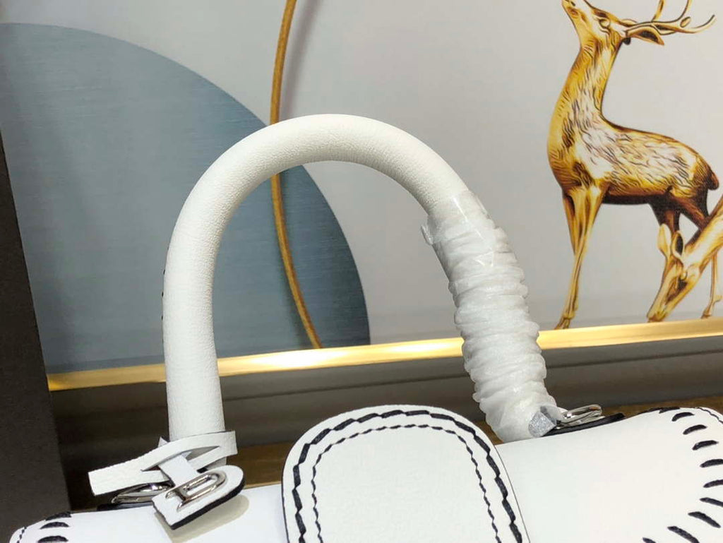 Delvaux AA0406 Brillant Mini Rodeo Surpique Calf Bag White