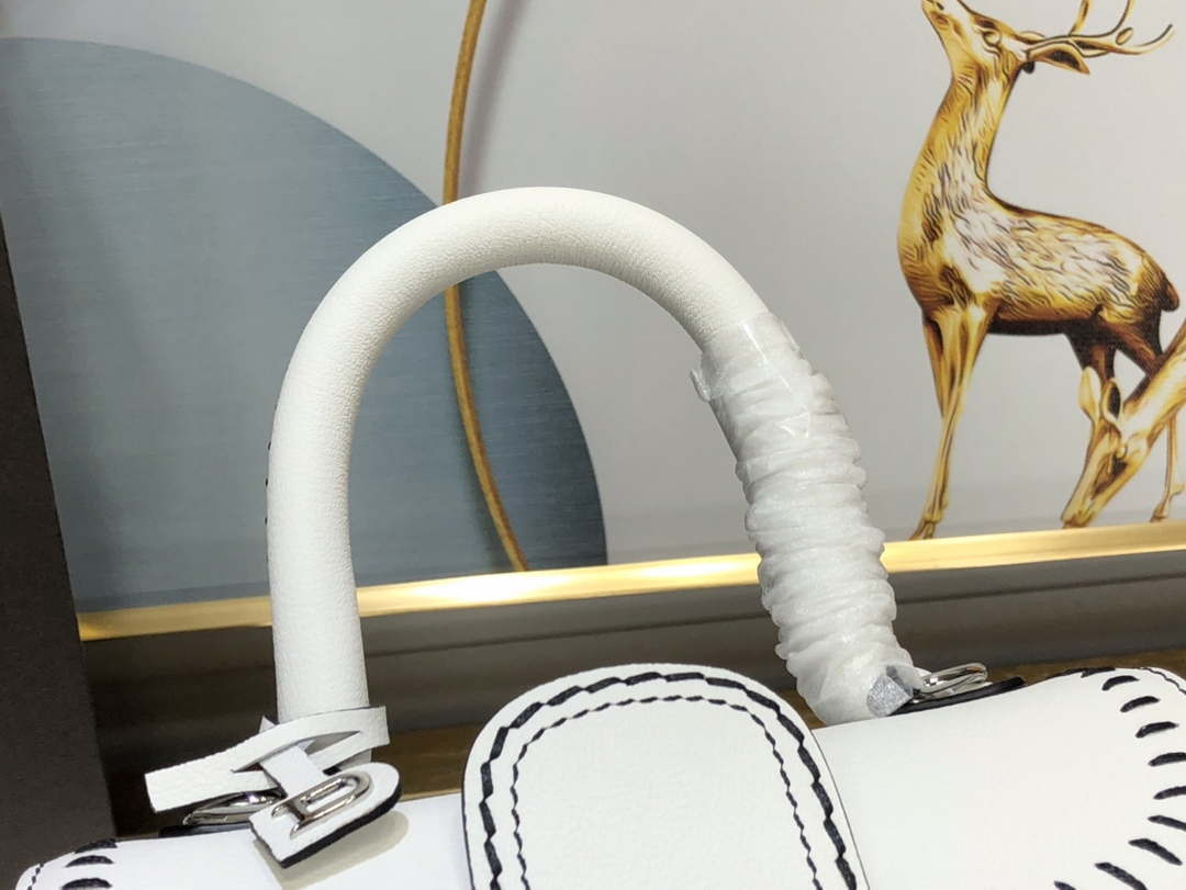 Delvaux AA0406 Brillant Mini Rodeo Surpique Calf Bag White