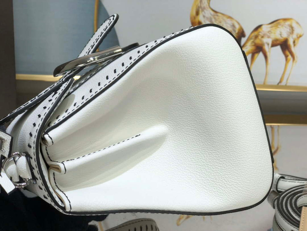 Delvaux AA0406 Brillant Mini Rodeo Surpique Calf Bag White