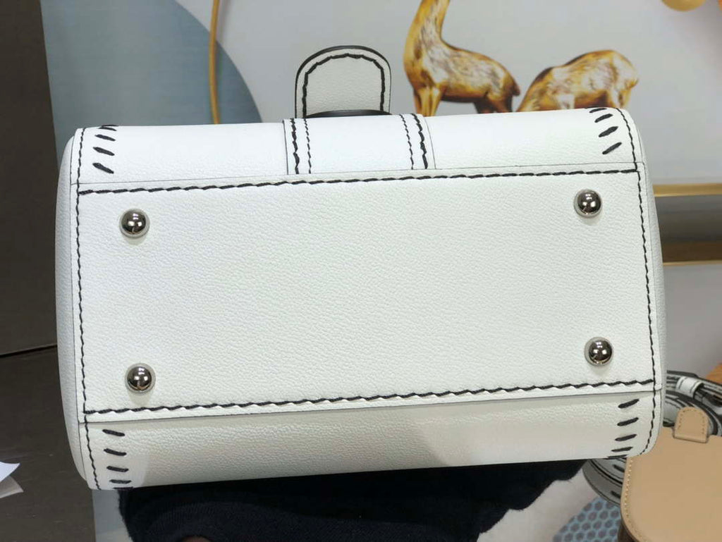 Delvaux AA0406 Brillant Mini Rodeo Surpique Calf Bag White