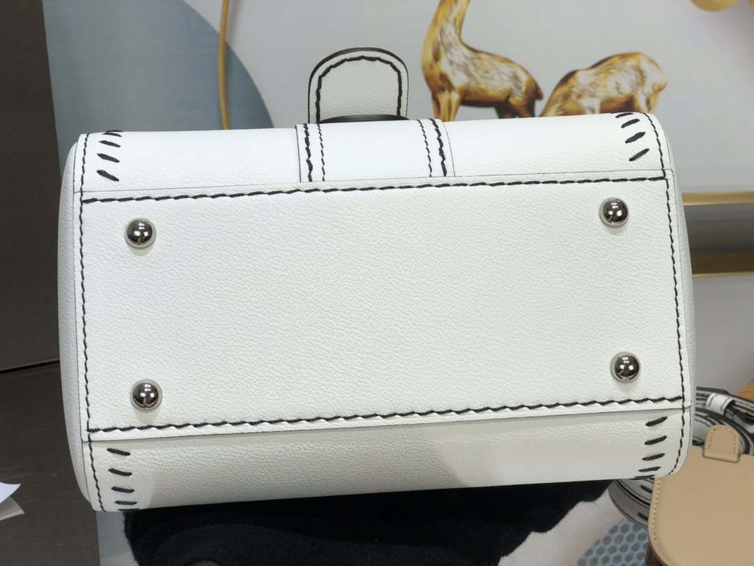 Delvaux AA0406 Brillant Mini Rodeo Surpique Calf Bag White