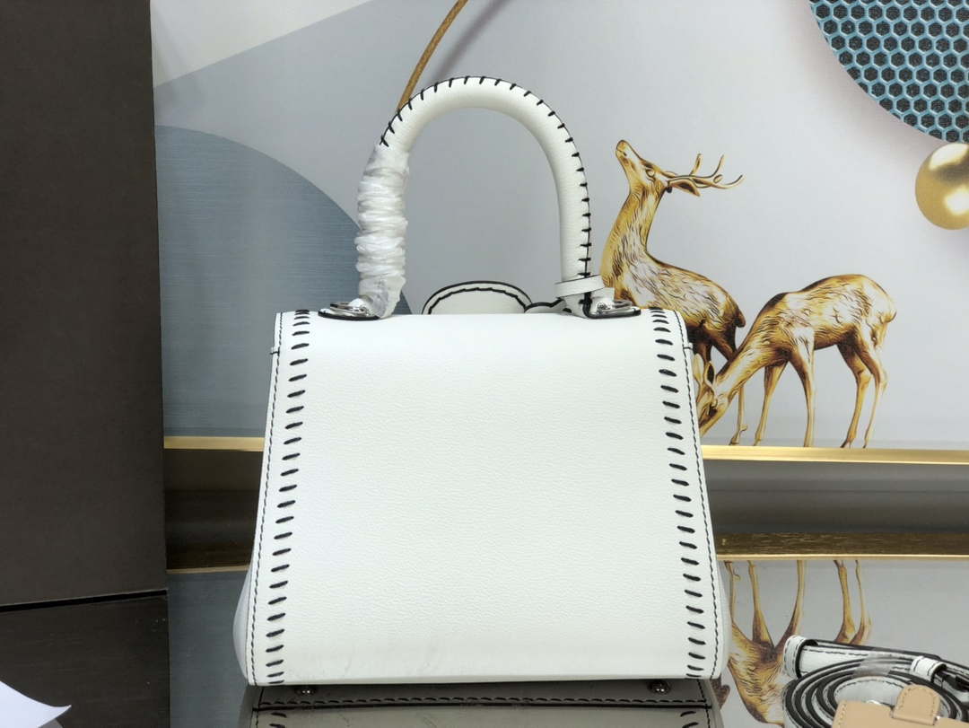 Delvaux AA0406 Brillant Mini Rodeo Surpique Calf Bag White