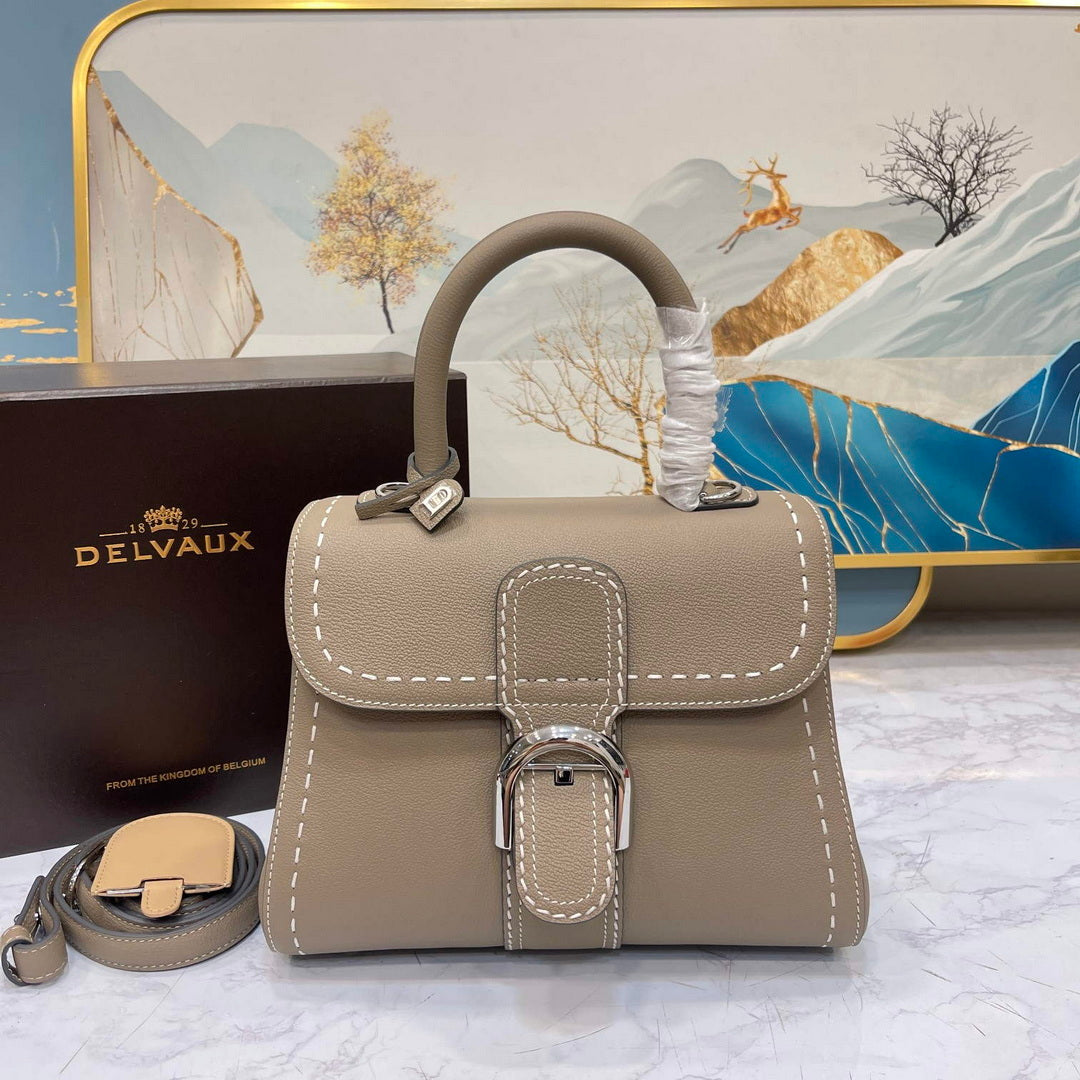 Delvaux AA0569 Brillant PM Rod¨¦o Calf Bag milk ash