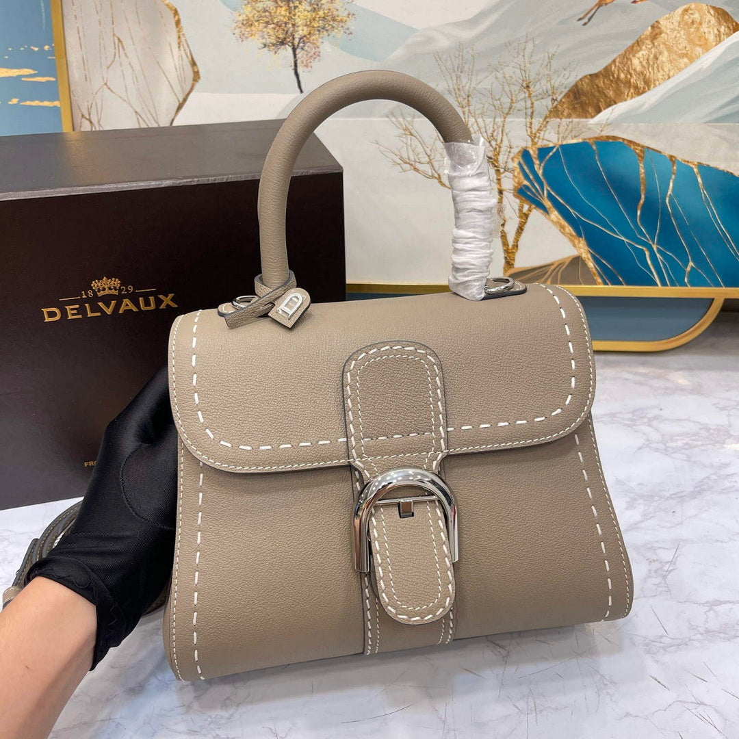 Delvaux AA0569 Brillant PM Rod¨¦o Calf Bag milk ash