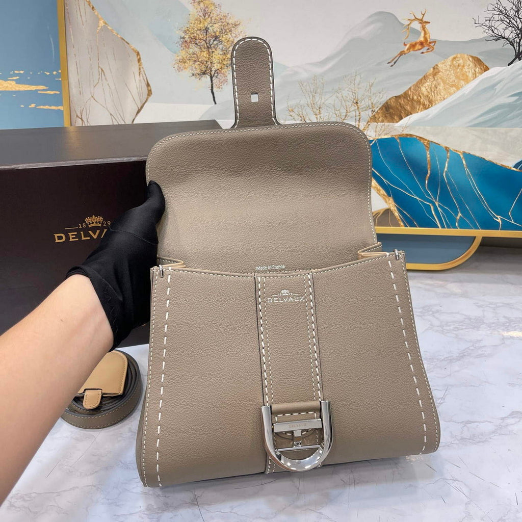 Delvaux AA0569 Brillant PM Rod¨¦o Calf Bag milk ash