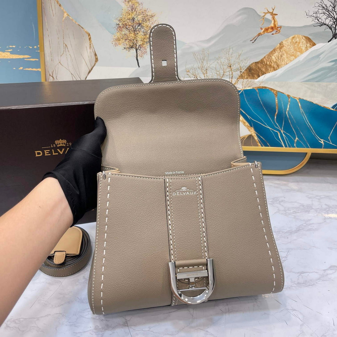Delvaux AA0569 Brillant PM Rod¨¦o Calf Bag milk ash