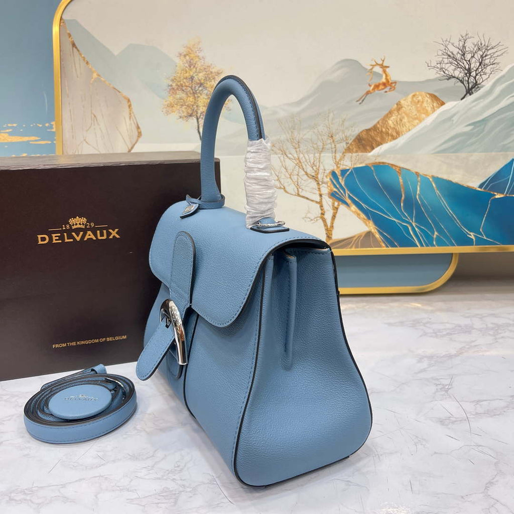 Delvaux AA0569 Brillant PM in Rodeo Calf Blue
